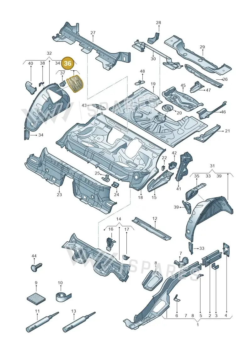5Q0802192 — Audi RS3 Limousine (2017-2020) diagram 853803110, position 36