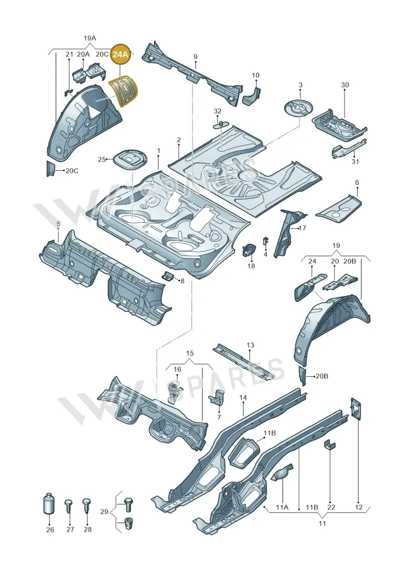 5Q0802192 — Audi RS3 Limousine (2017-2020) diagram 858803100, position 24A