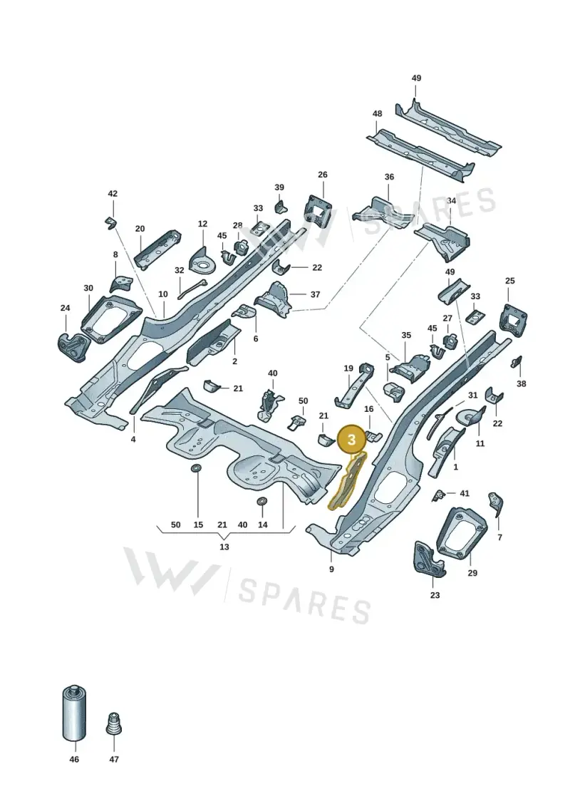 5Q0802557 — Audi A3 Sportback (2019-2021) diagram 596803015, position 3