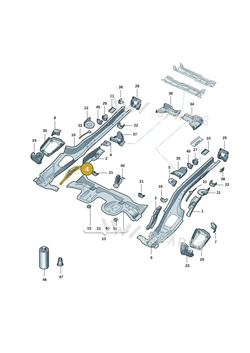 5Q0802558 — Audi A3 (2020-) diagram 8yx803015, position 4