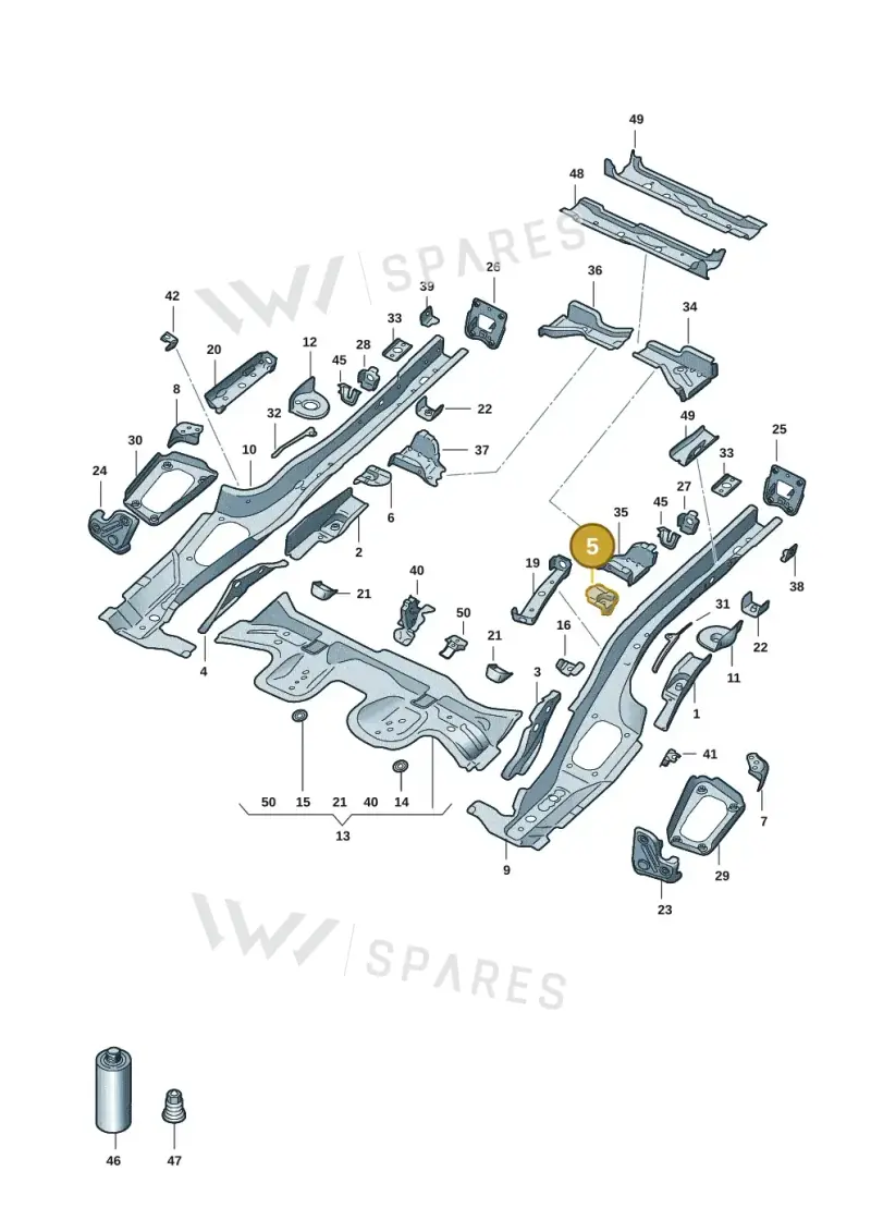5Q0802571 — Audi A3 Sportback (2019-2021) diagram 596803015, position 5