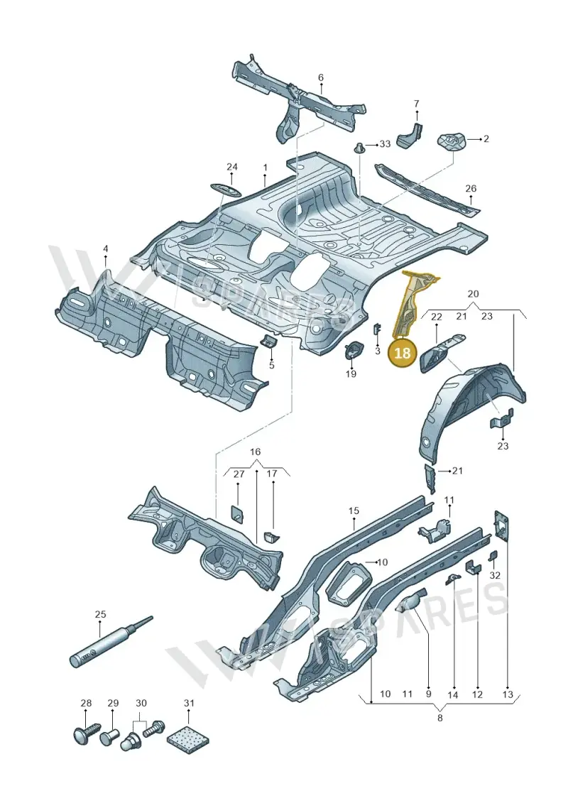 5Q0802952R — Audi Q2 2.0 TDI (2016-2018) diagram 803803100, position 18