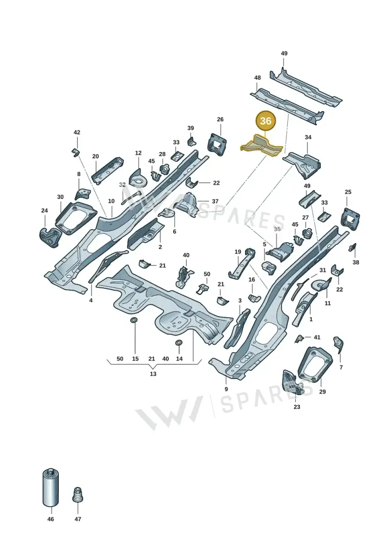 5Q0803096 — Audi A3 Sportback (2019-2021) diagram 596803015, position 36