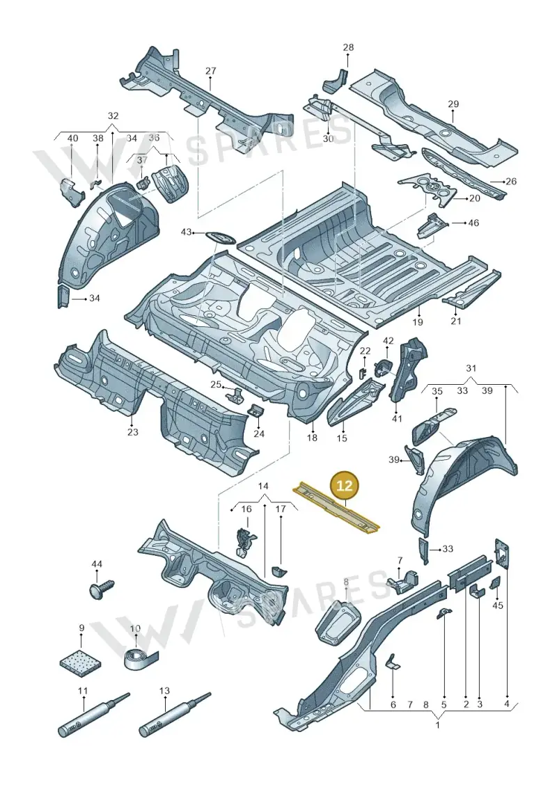 5Q0803347A — Audi A3 Sportback (2016-2020) diagram 745803160, position 12
