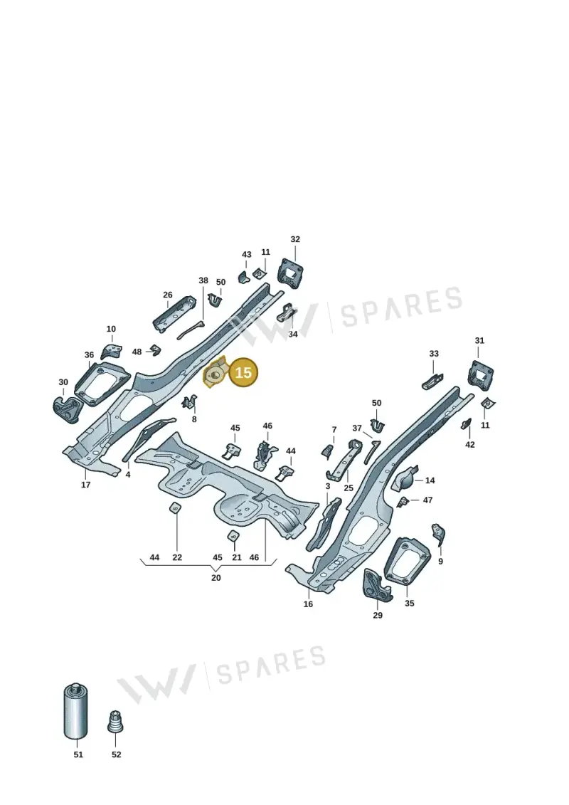 5Q0803458B — Audi A3 Sportback (2019-2021) diagram 596803016, position 15
