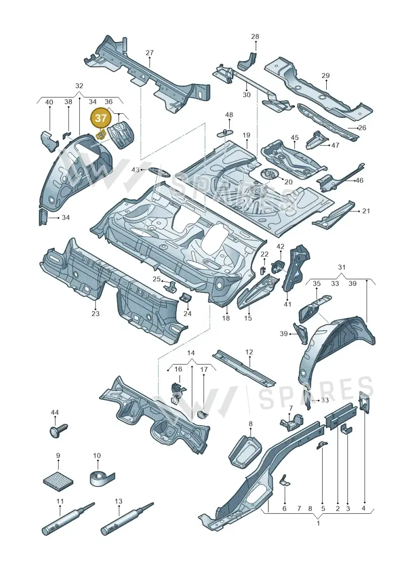 5Q0803481B — Audi RS3 Limousine (2017-2020) diagram 853803110, position 37