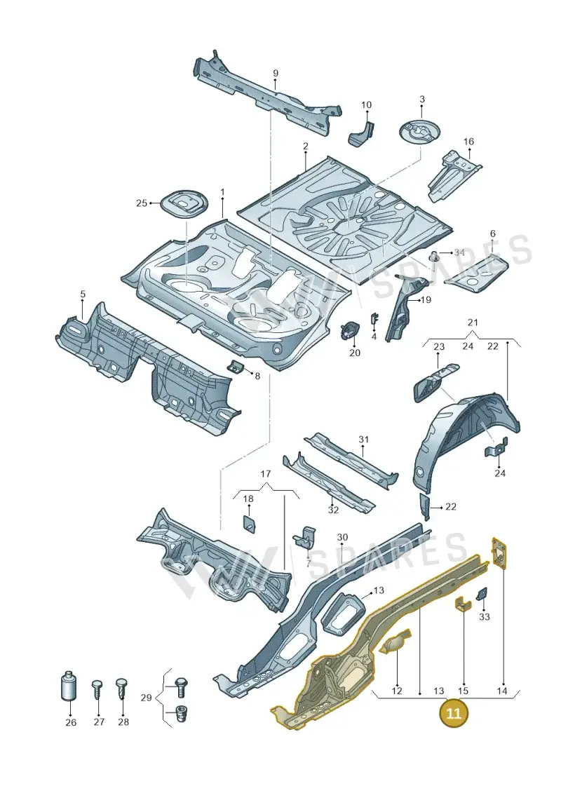 5Q0803501AP — Audi Q2 2.0 TDI (2016-2018) diagram 803803110, position 11