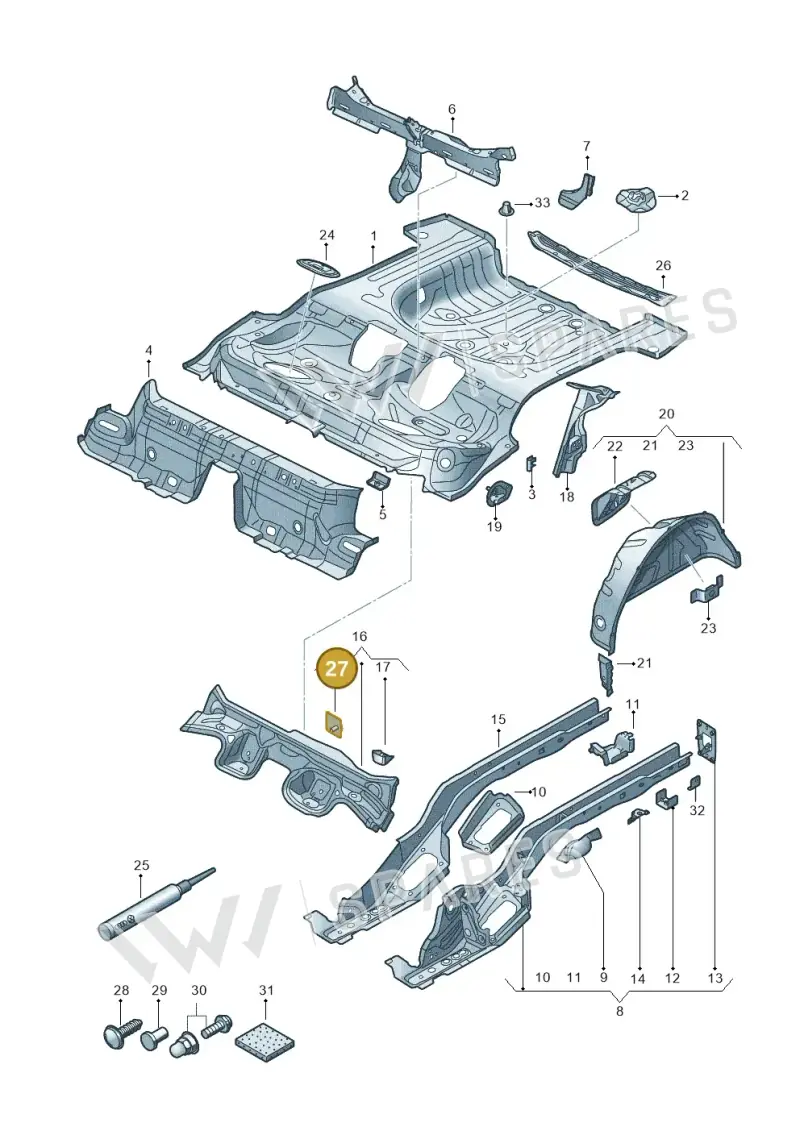 5Q0803621G — Audi Q2 2.0 TDI (2016-2018) diagram 803803100, position 27