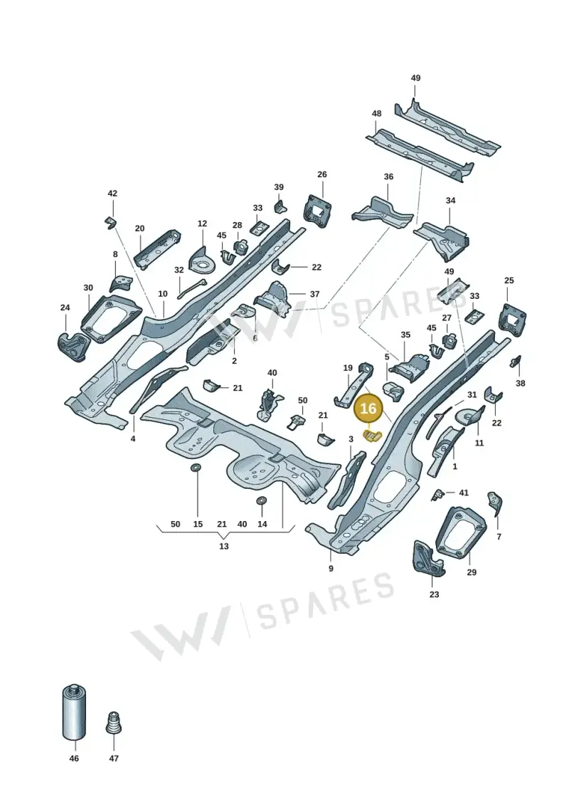 5Q0803672 — Audi A3 Sportback (2019-2021) diagram 596803015, position 16