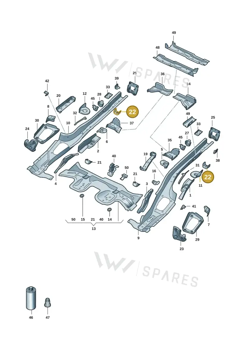 5Q0804025C — Audi A3 Sportback (2019-2021) diagram 596803015, position 22