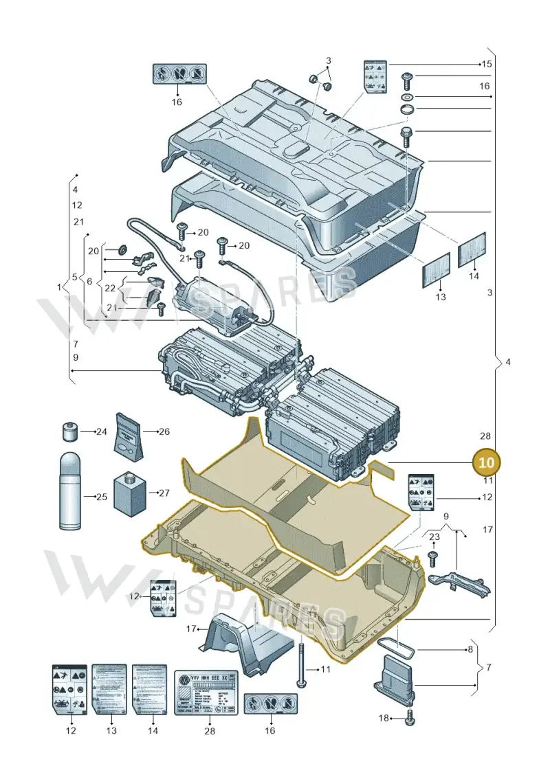 5Q0804160 — Audi A3 Sportback (2016-2020) diagram 746915500, position 10