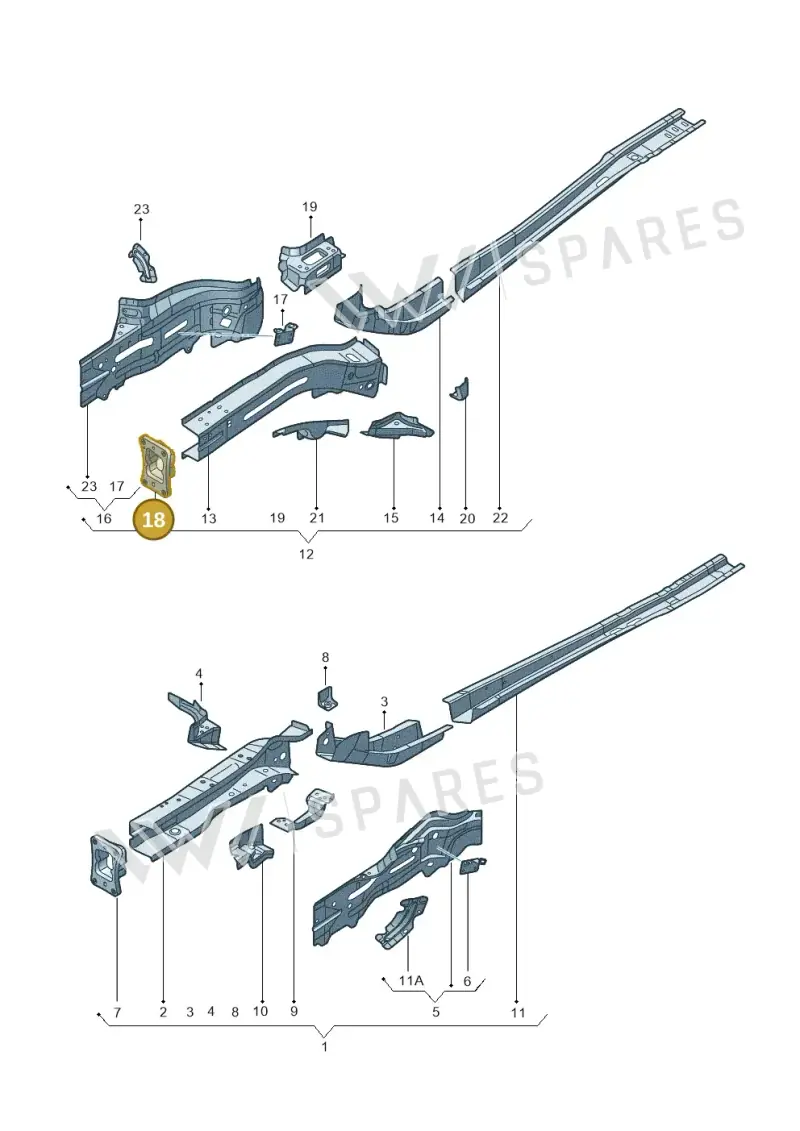 5Q0804182A — Audi TTRS Coupe (2016-2023) diagram 778803000, position 18
