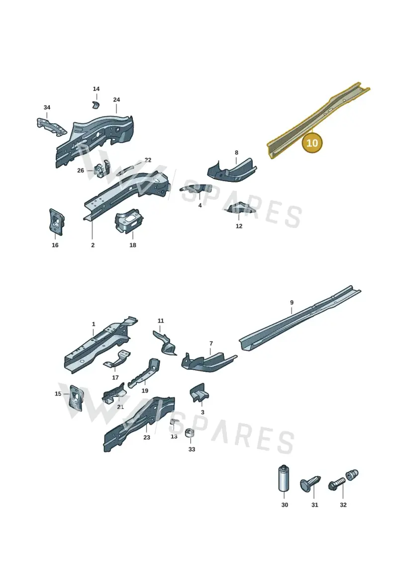 5Q0804456 — Audi A3 Sportback (2019-2021) diagram 596803001, position 10
