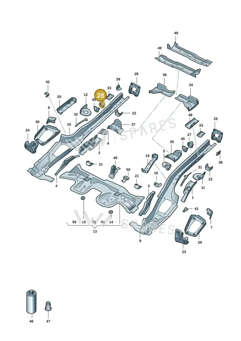 5Q0804498 — Audi A3 Sportback (2019-2021) diagram 596803015, position 28