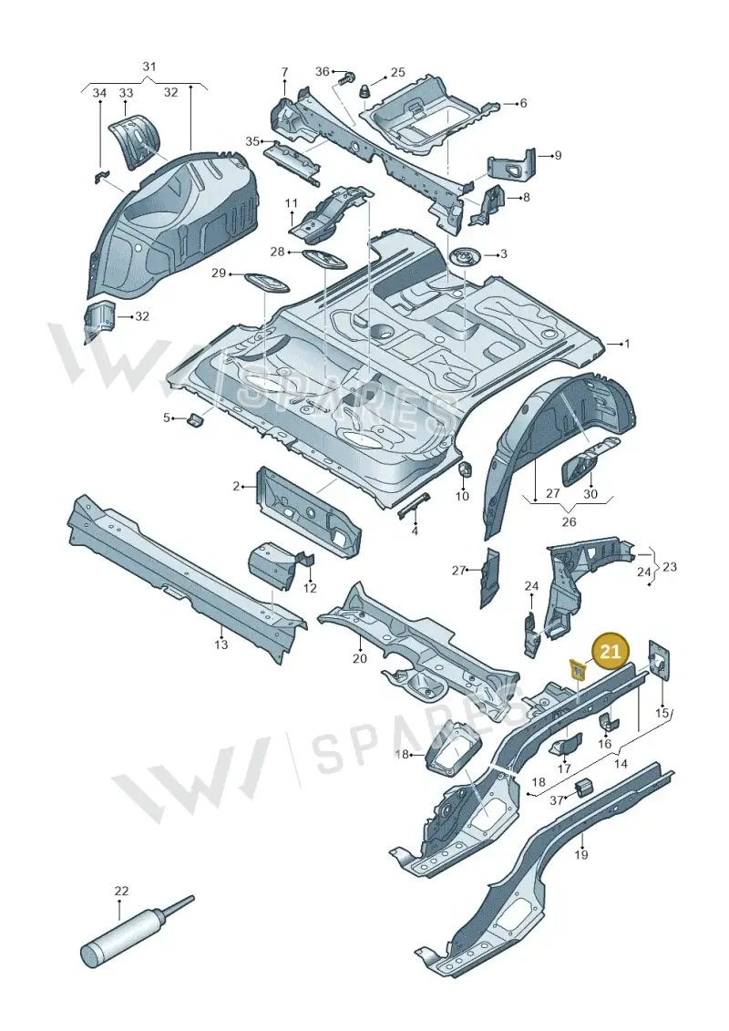 5Q0804498 — Audi TTRS Coupe (2016-2023) diagram 850803100, position 21