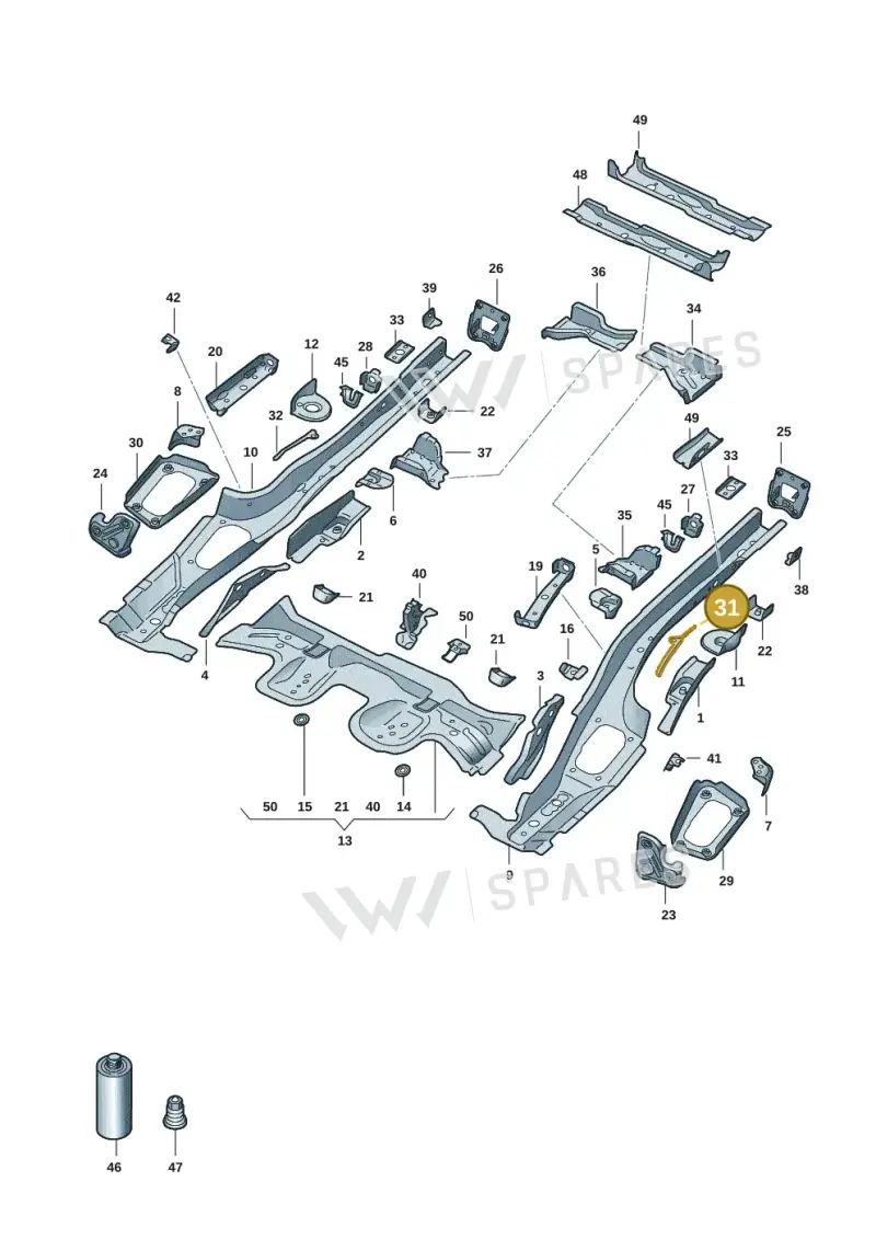 5Q0804535 — Audi A3 Sportback (2019-2021) diagram 596803015, position 31