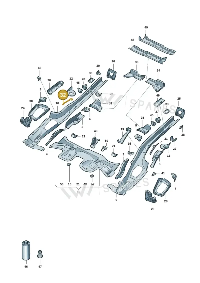 5Q0804536 — Audi A3 Sportback (2019-2021) diagram 596803015, position 32
