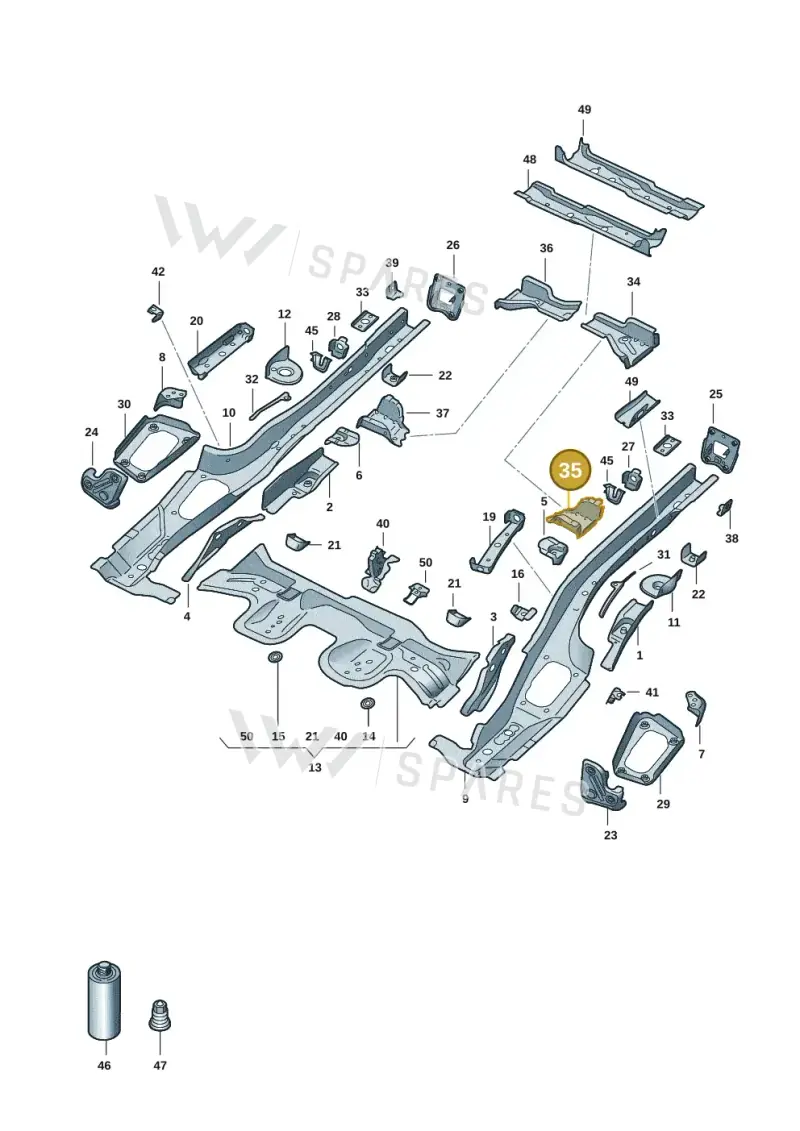 5Q0804795 — Audi A3 Sportback (2019-2021) diagram 596803015, position 35