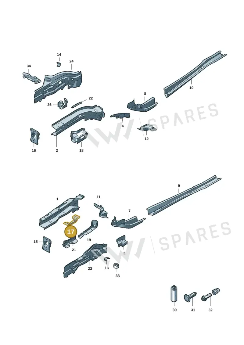 5Q0810811 — Audi A3 Sportback (2019-2021) diagram 596803001, position 17