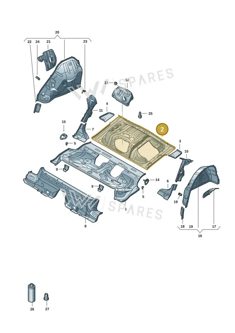 5Q0813116J — Audi A3 Sportback (2019-2021) diagram 596803053, position 2
