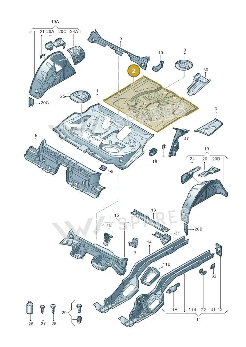 5Q0813116L — Audi A3 Sportback (2016-2020) diagram 745803150, position 2