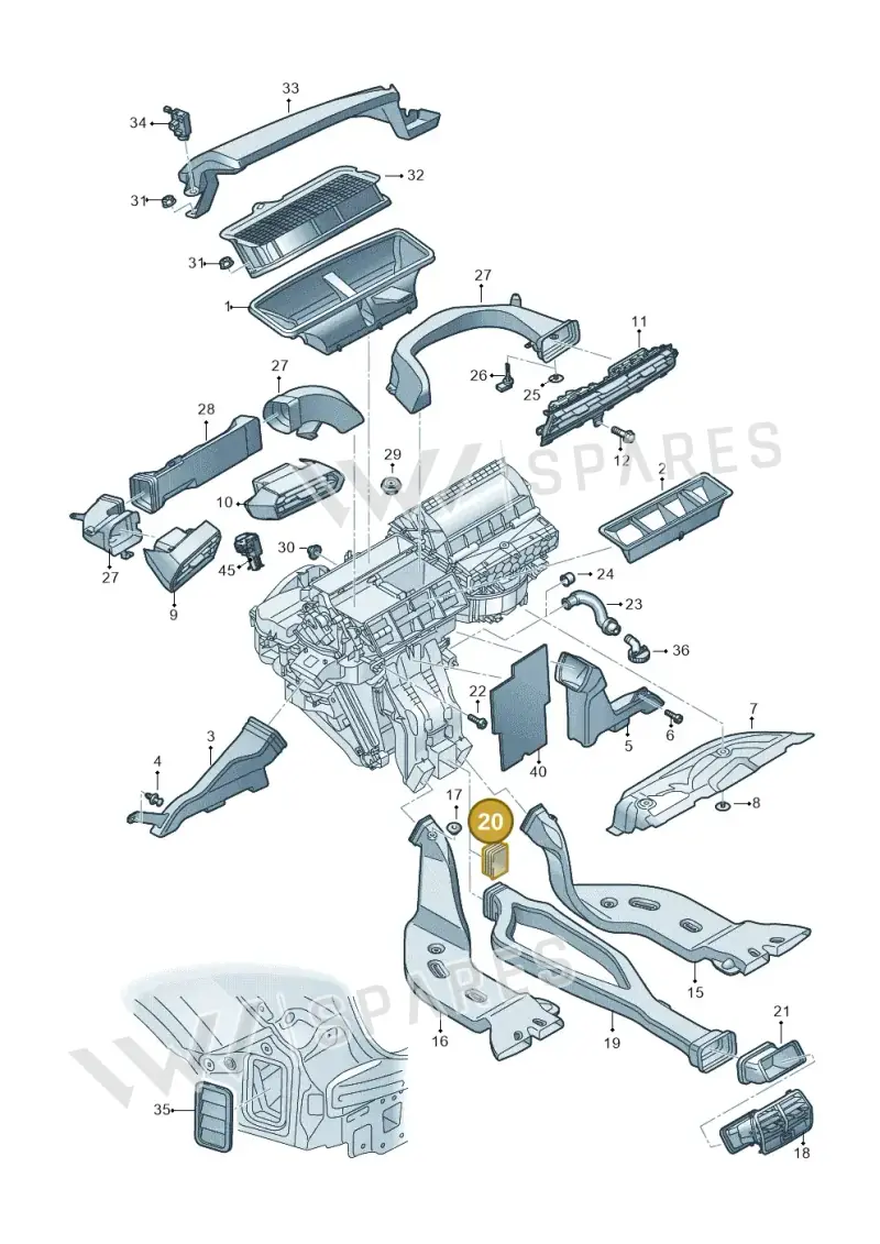 5Q0819663 — Audi A3 Sportback (2019-2021) diagram 596819100, position 20