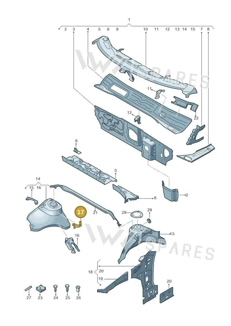 5Q0823402 — Audi Q2 2.0 TDI (2016-2018) diagram 803805500, position 17
