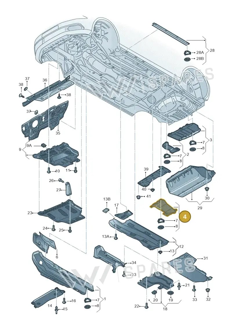 5Q0825729C — Audi A3 Sportback (2016-2020) diagram 890825000, position 4