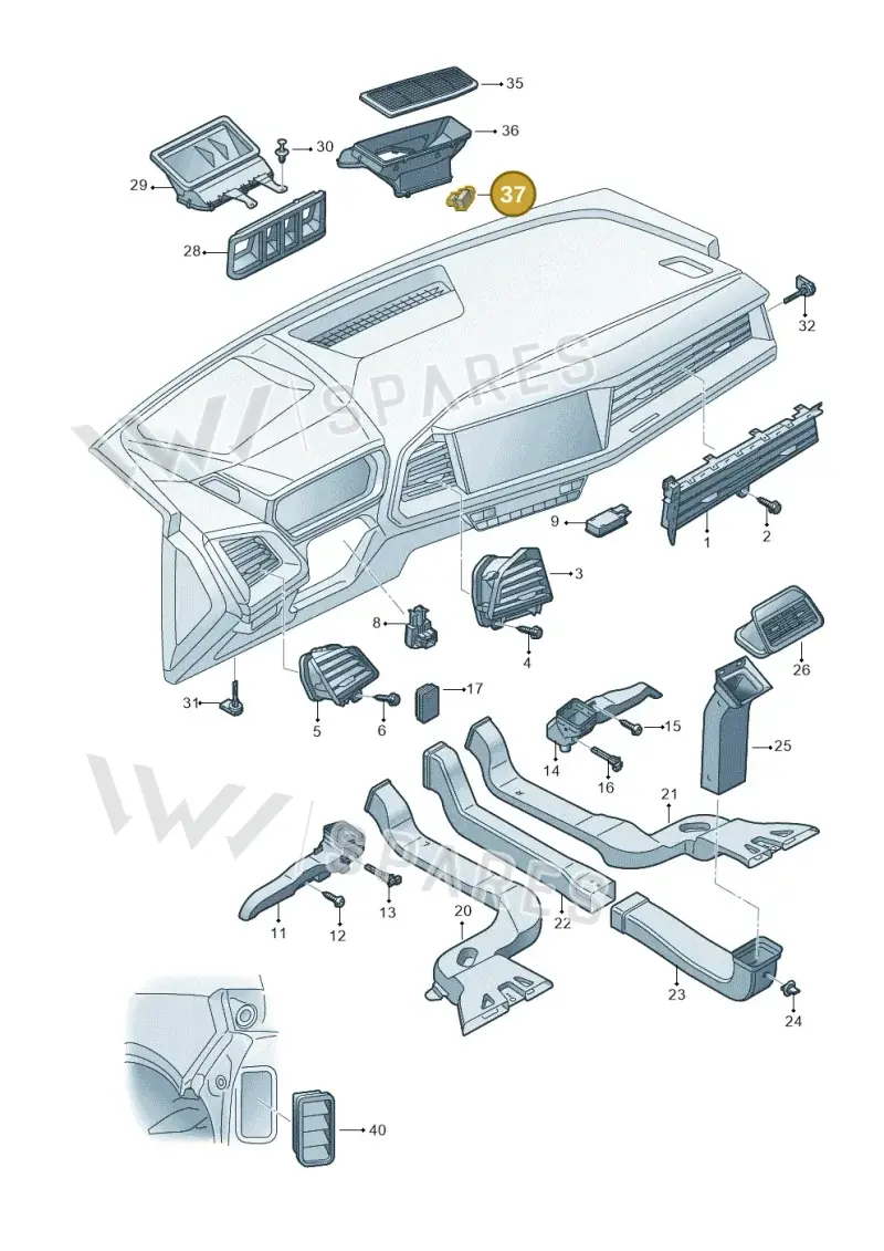 5Q0907643E — Audi Q4 Sportback (2021-2022) diagram 89a819100, position 37