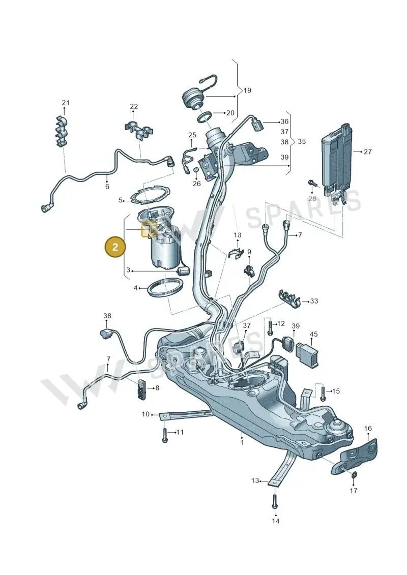 5Q0919051CD — Audi A3 Sportback (2019-2021) diagram 596201180, position 2