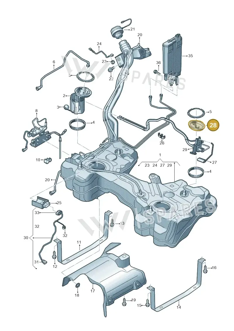 5Q0919679 — Audi A3 Sportback (2019-2021) diagram 596201100, position 28