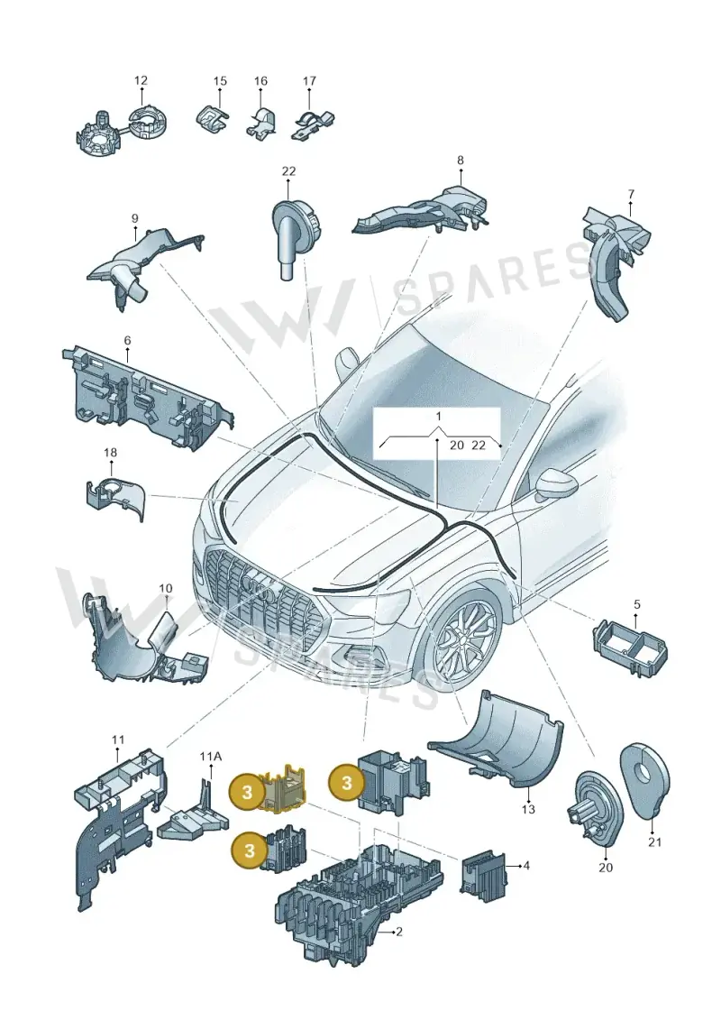 5Q0937507D — Audi Q3 2.0 (2019-) diagram 597971860, position 3