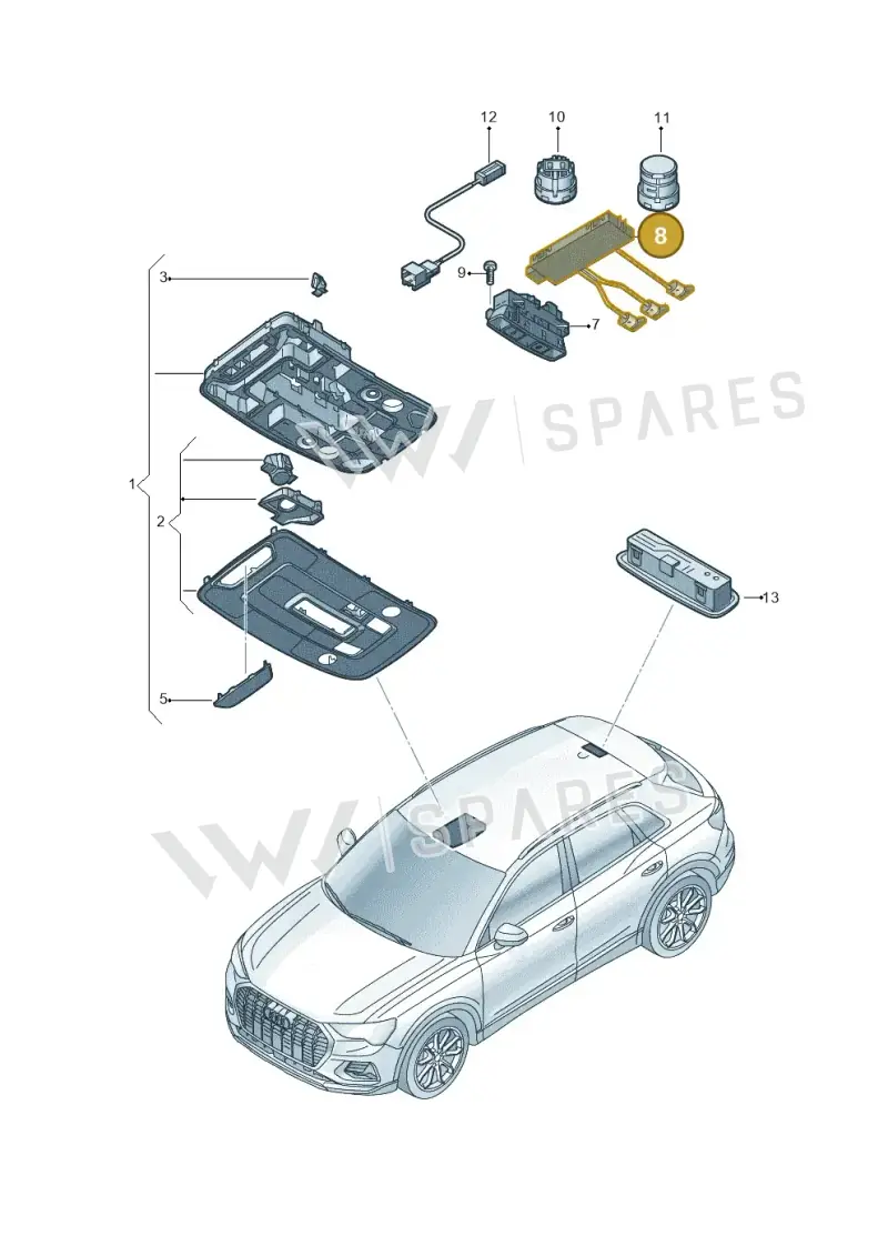 5Q0951177 — Audi RSQ3 Sportback (2019-2024) diagram 597947000, position 8