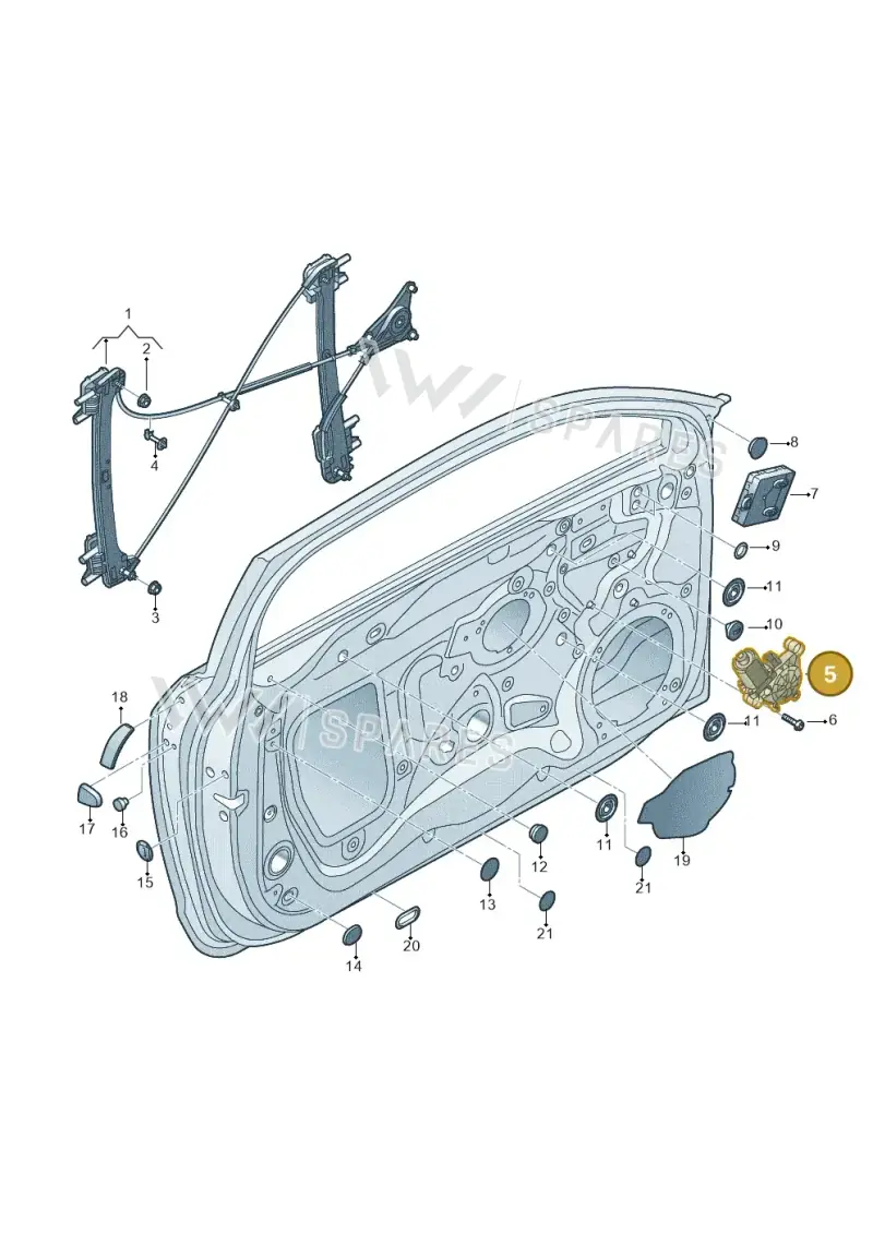 5Q0959801B — Audi A3 Sportback (2016-2020) diagram 745837600, position 5