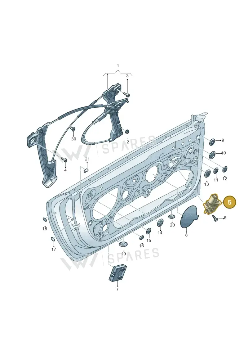5Q0959801B — Audi TTRS Coupe (2016-2023) diagram 850837600, position 5