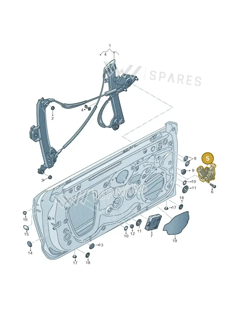 5Q0959801C — Audi A3 Cabrio (2016-2020) diagram 778837600, position 5