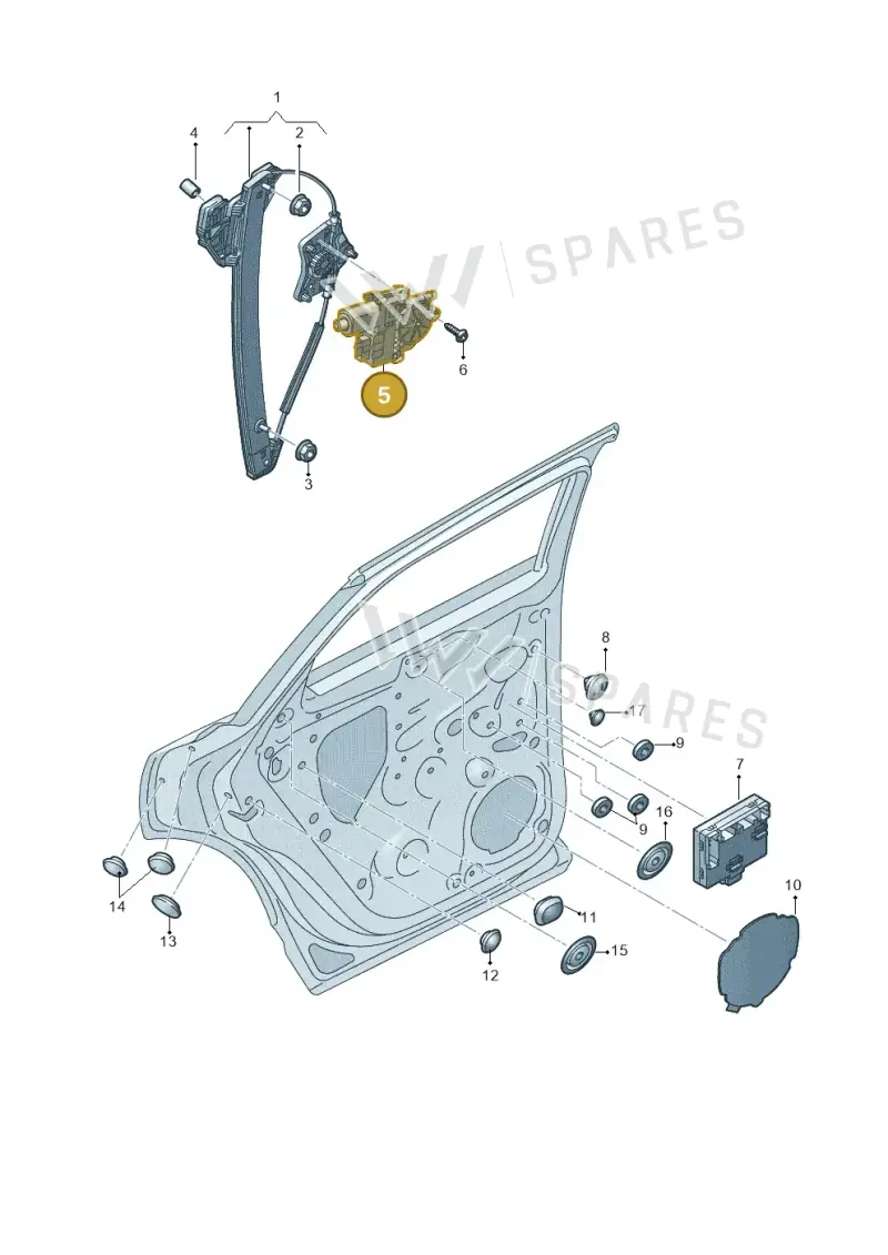 5Q0959801 — Audi RSQ3 Sportback (2019-2024) diagram 597839060, position 5