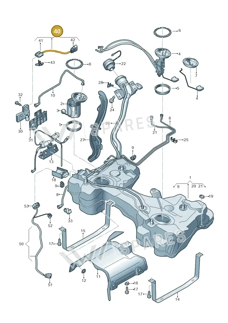 5Q0971106 — Audi A3 Sportback (2016-2020) diagram 890201200, position 40