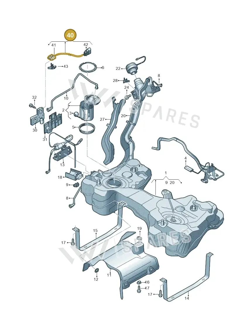 5Q0971106 — Audi RS3 Limousine (2017-2020) diagram 853201200, position 40
