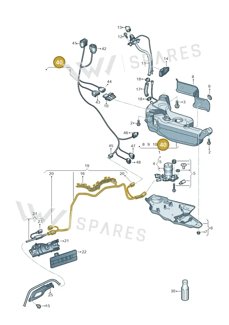 5Q0971401 — Audi Q2 2.0 TDI (2016-2018) diagram 803201400, position 40