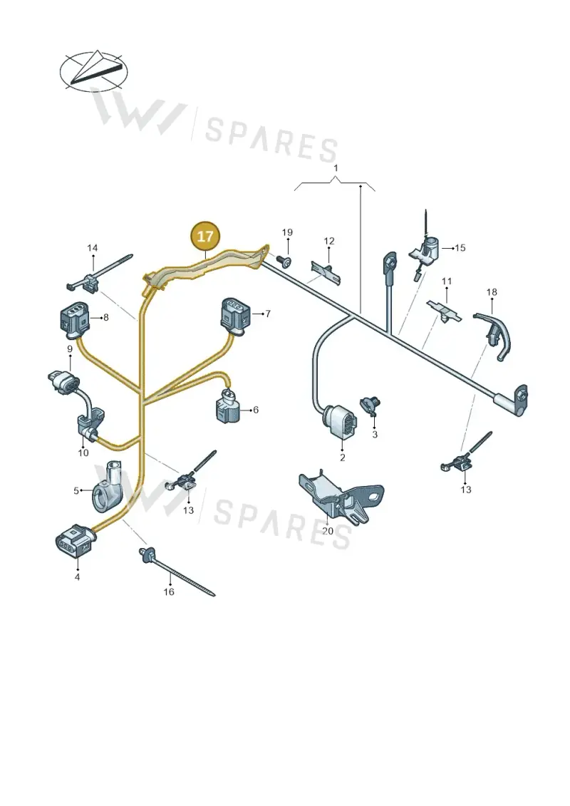 5Q0971615J — Audi A3 Sportback (2019-2021) diagram 596972750, position 17