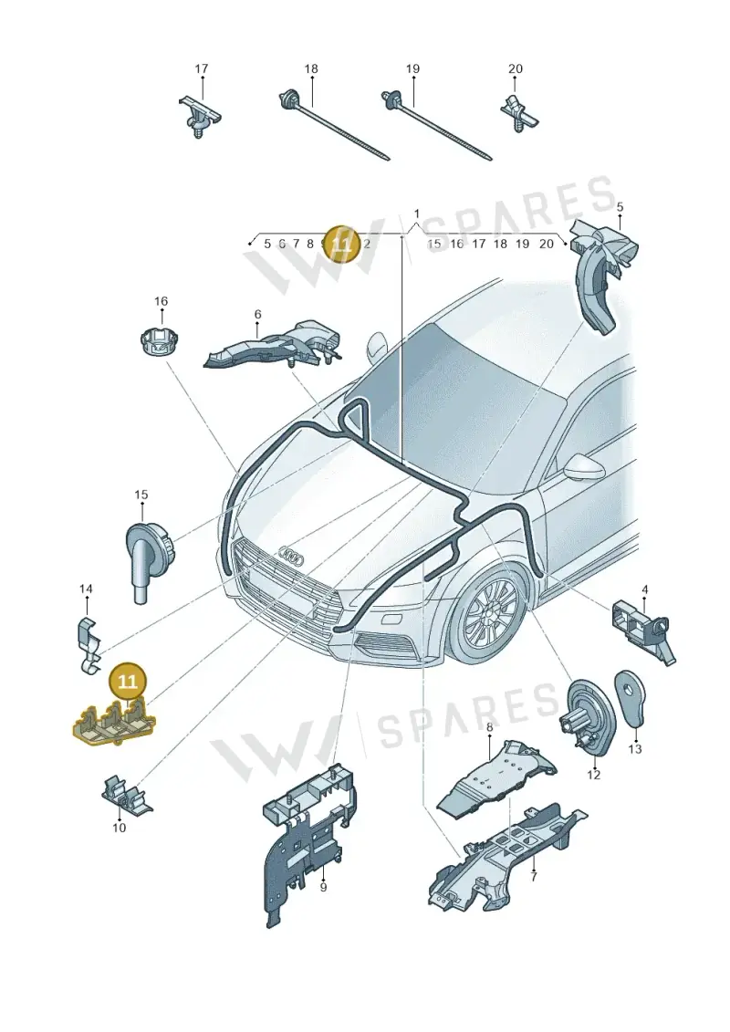 5Q0971890 — Audi TTRS Coupe (2016-2023) diagram 850971870, position 11
