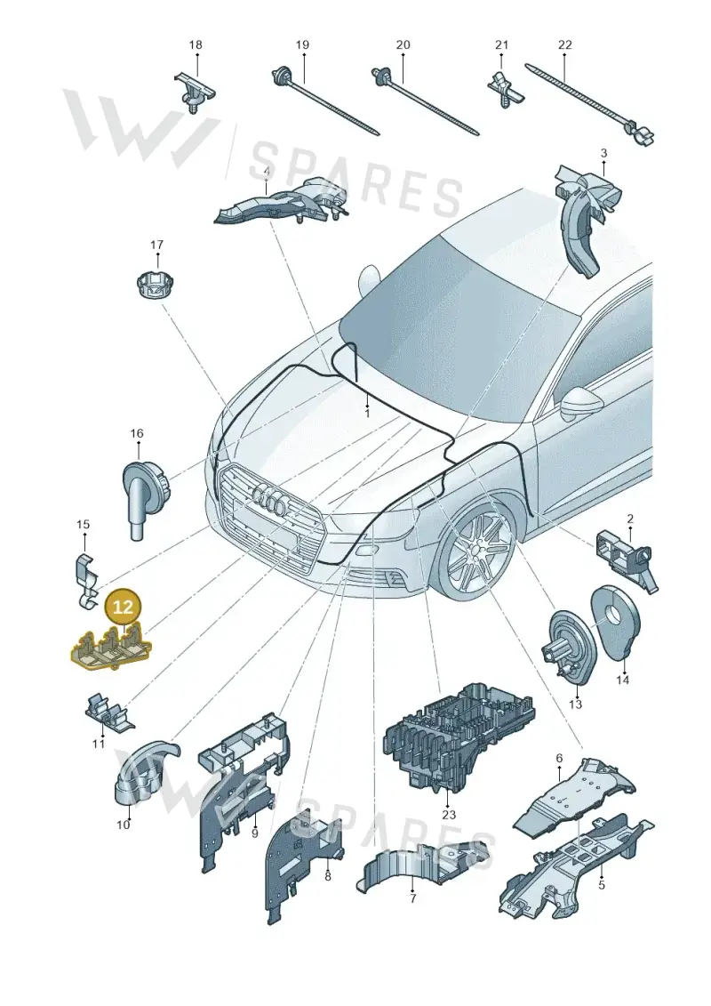 5Q0971890 — Audi RS3 Limousine (2017-2020) diagram 890971870, position 12