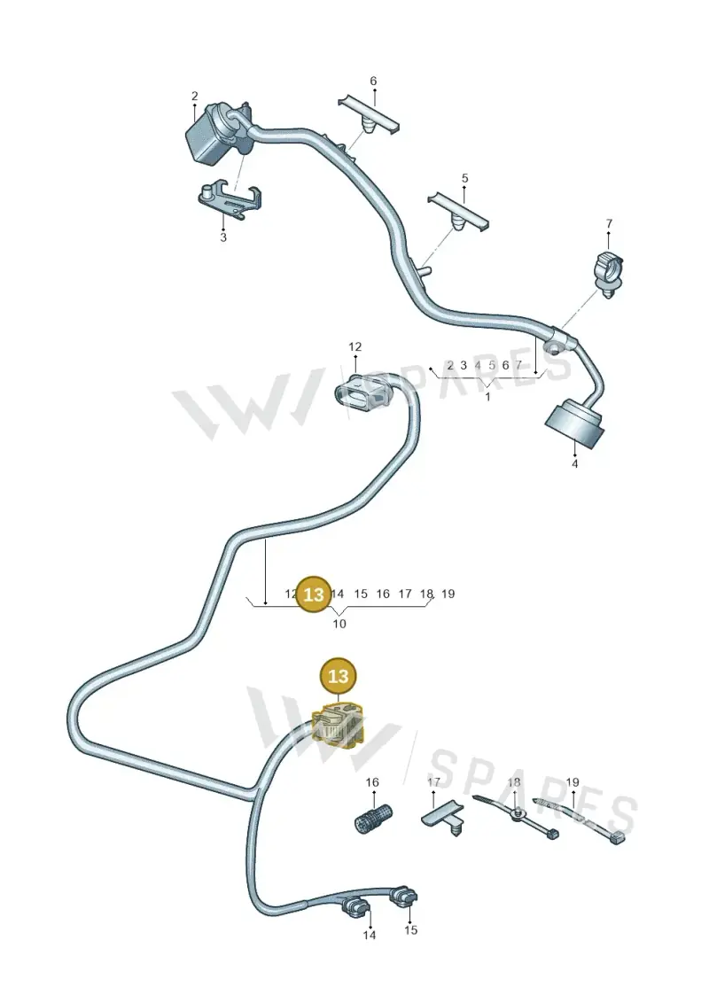 5Q0973733A — Audi A3 Sportback (2019-2021) diagram 596972680, position 13