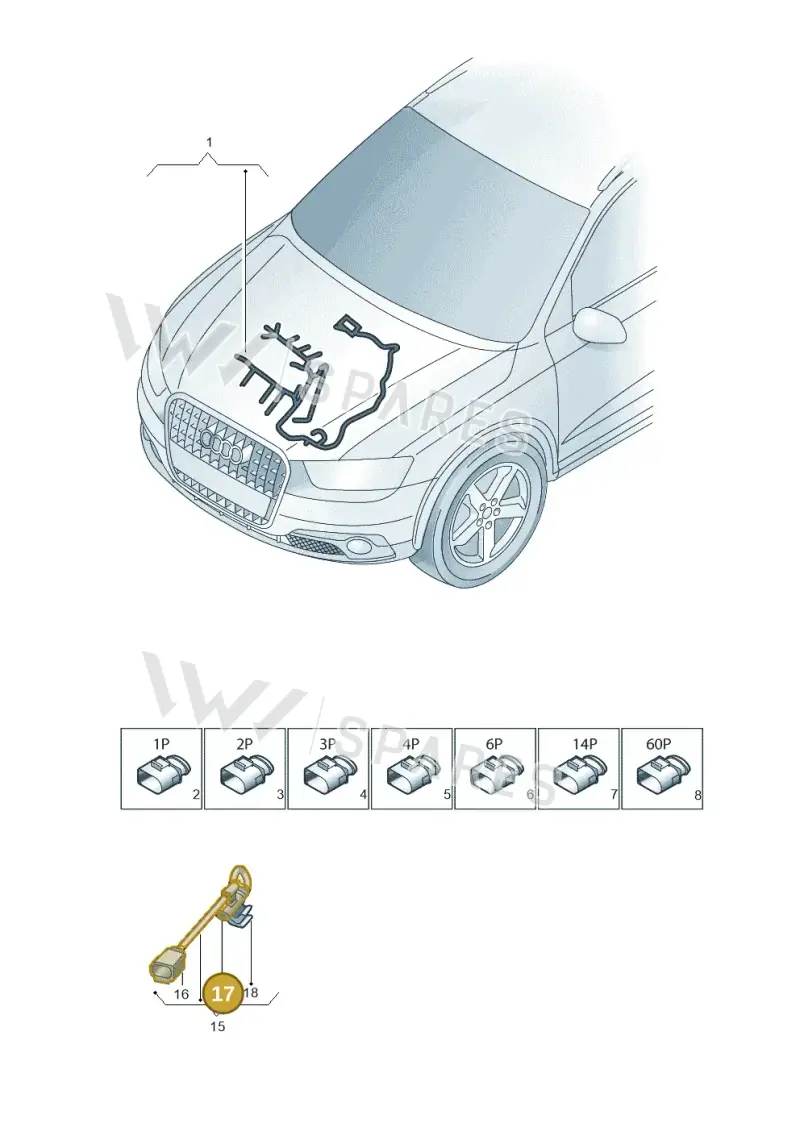 5Q0973802 — Audi Q3 1.4 (2016-) diagram 728971050, position 17