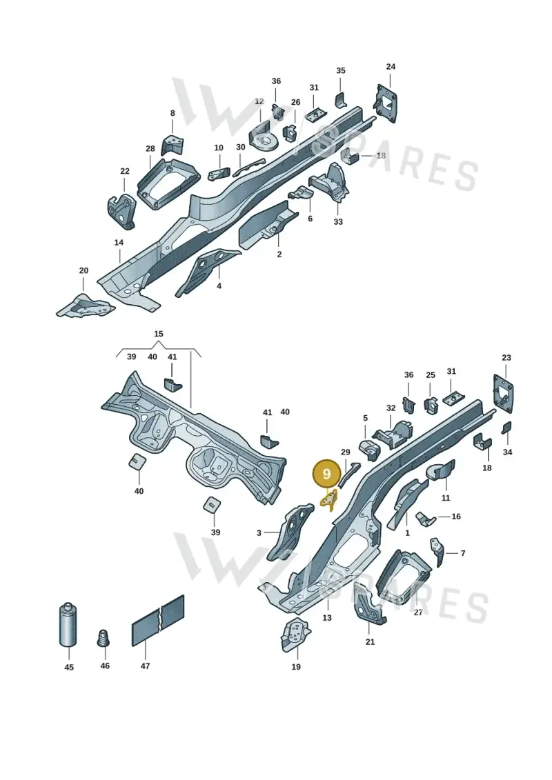 5Q7802955 — Volkswagen T-Roc Cabriolet (2019-2025) diagram 2gk803020, position 9