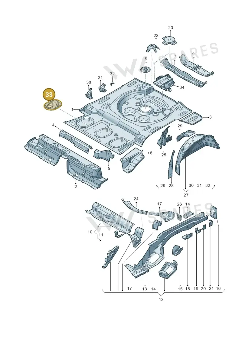 5QA803961A — Audi RSQ3 Sportback (2019-2024) diagram 597803500, position 33