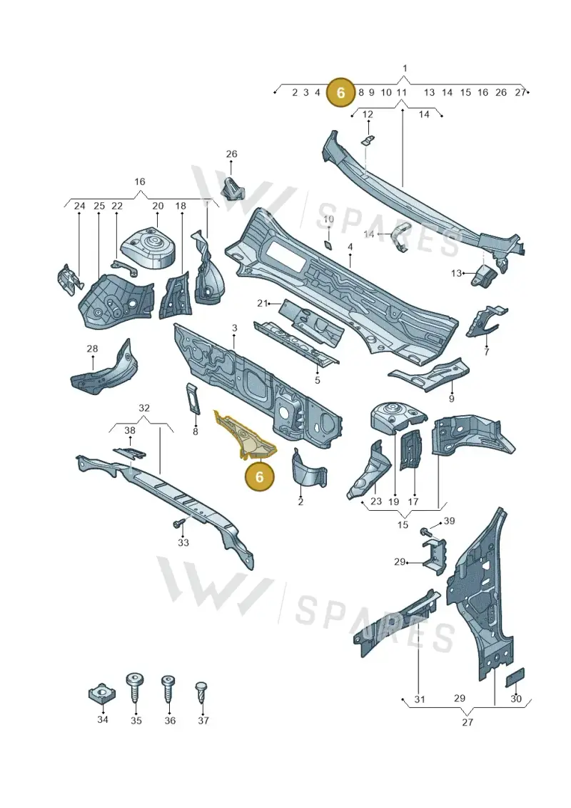 5QA805397 — Audi RSQ3 Sportback (2019-2024) diagram 597805050, position 6