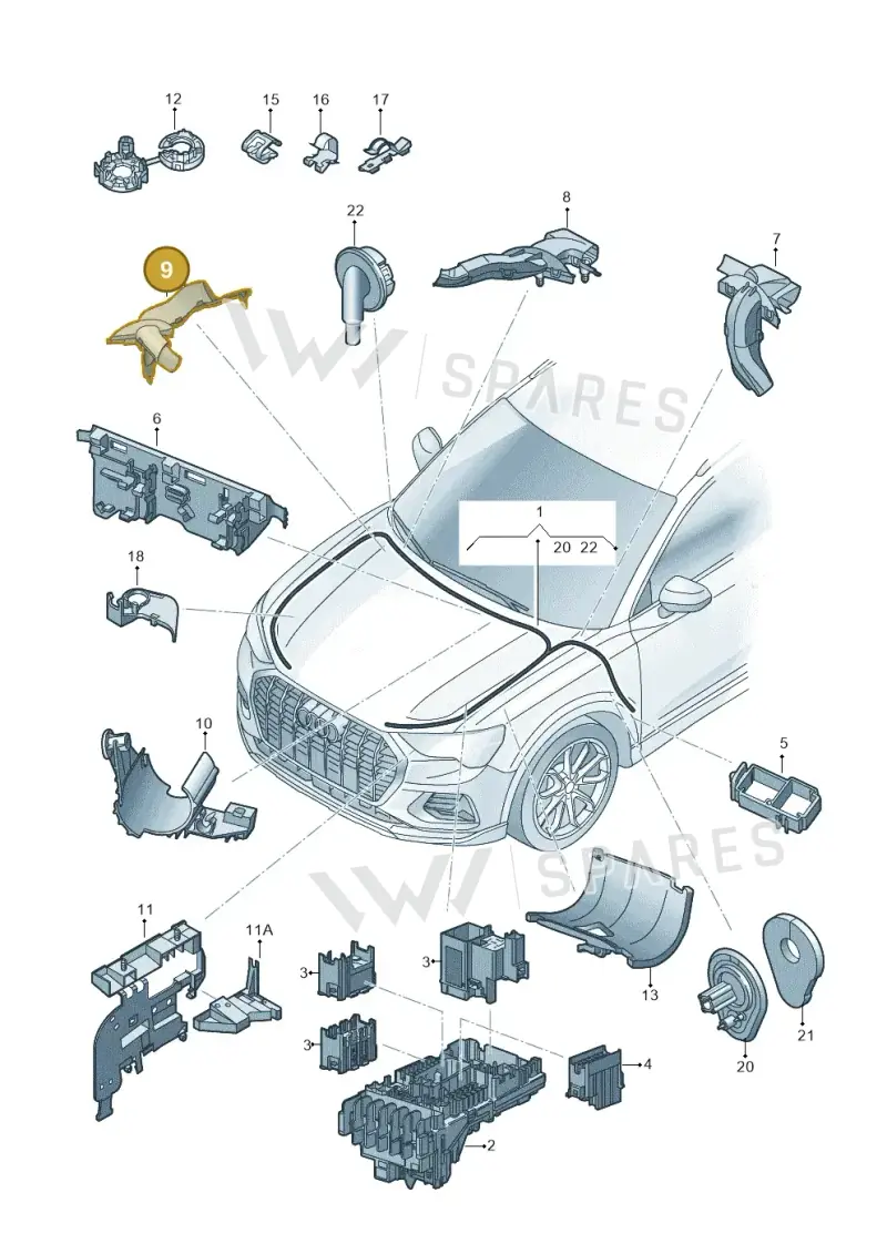 5QA971445 — Audi RSQ3 Sportback (2019-2024) diagram 597971860, position 9