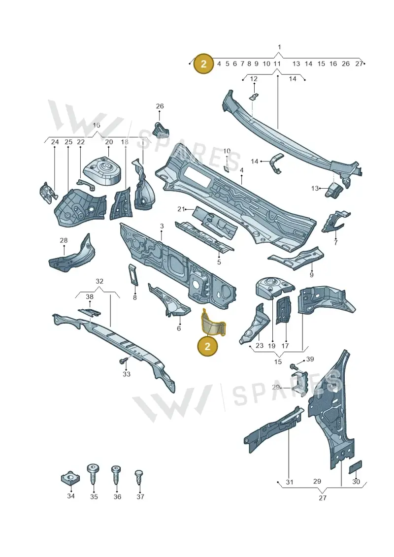 5QB803177 — Audi RSQ3 Sportback (2019-2024) diagram 597805050, position 2